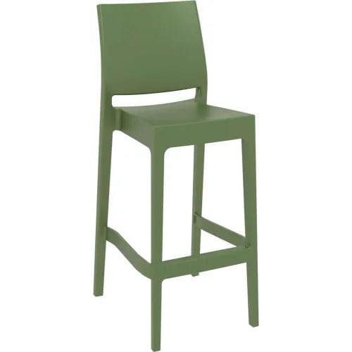 Centerline Dynamics Outdoor Seating Maya Resin Bar Stool, Olive Green - Pkg Qty 2