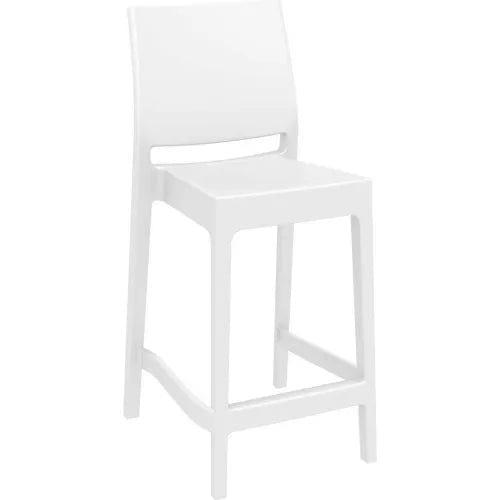 Centerline Dynamics Outdoor Seating Maya Resin Bar Stool, White - Pkg Qty 2