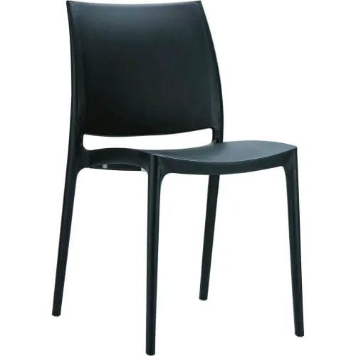 Centerline Dynamics Outdoor Seating Maya Resin Dining Chair, Black - Pkg Qty 2