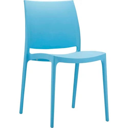 Centerline Dynamics Outdoor Seating Maya Resin Dining Chair, Blue - Pkg Qty 2