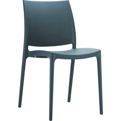 Centerline Dynamics Outdoor Seating Maya Resin Dining Chair, Dark Gray - Pkg Qty 2