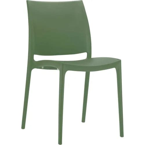 Centerline Dynamics Outdoor Seating Maya Resin Dining Chair, Olive Green - Pkg Qty 2