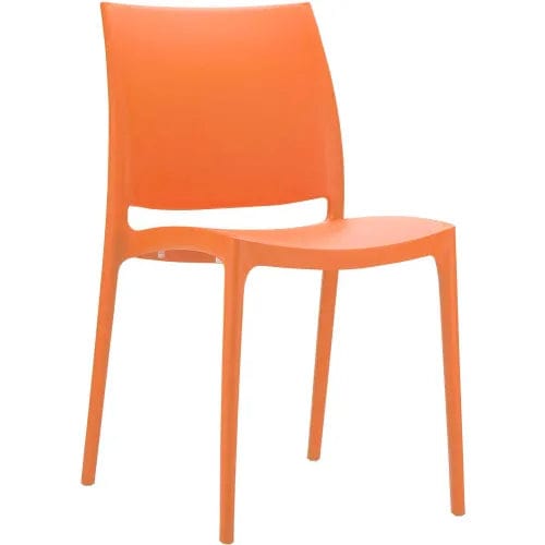 Centerline Dynamics Outdoor Seating Maya Resin Dining Chair, Orange - Pkg Qty 2