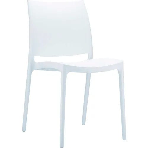 Centerline Dynamics Outdoor Seating Maya Resin Dining Chair, White - Pkg Qty 2