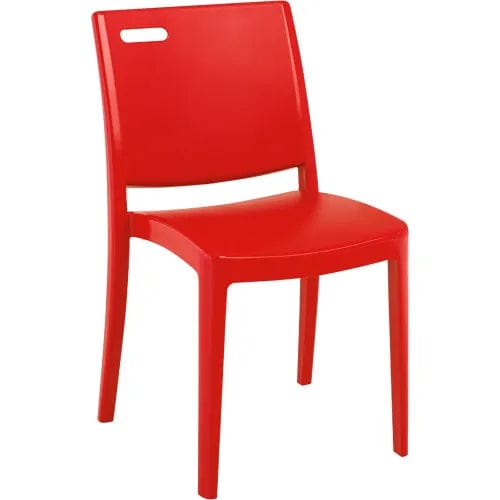 Centerline Dynamics Outdoor Seating Metro Stackable Sidechair, Apple Red, Pack of 16
