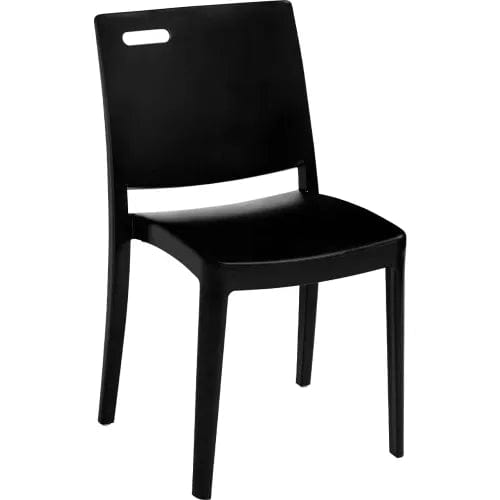 Centerline Dynamics Outdoor Seating Metro Stackable Sidechair, Black, Pack of 16