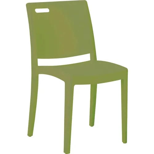 Centerline Dynamics Outdoor Seating Metro Stackable Sidechair, Cactus Green, Pack of 16