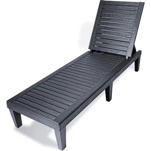 Centerline Dynamics Outdoor Seating Oslo Patio Reclining Sun Lounger, Black