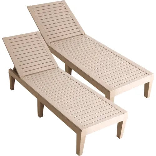 Centerline Dynamics Outdoor Seating Oslo Patio Reclining Sun Lounger, Gray, Set Of 2