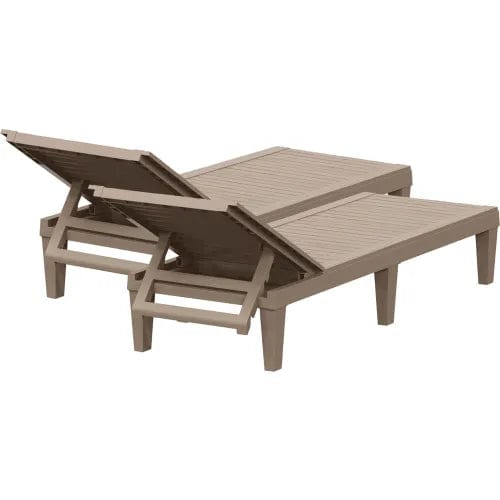 Centerline Dynamics Outdoor Seating Oslo Patio Reclining Sun Lounger, Gray, Set Of 2