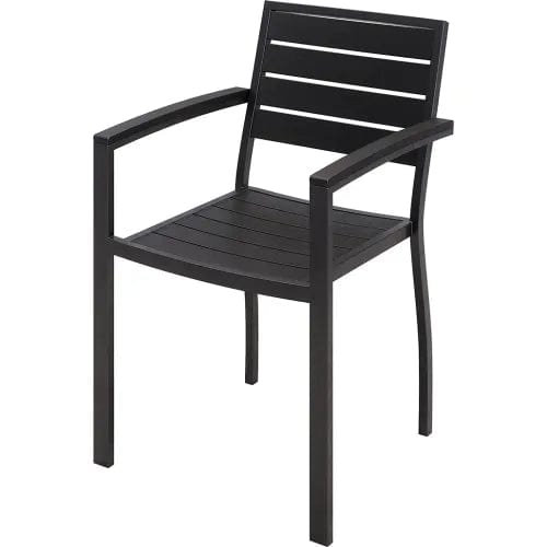 Centerline Dynamics Outdoor Seating Outdoor Arm Chair, 33-3/4"H, Black, Aluminum