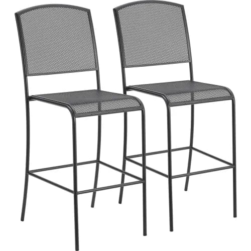 Centerline Dynamics Outdoor Seating Outdoor Bar Stool, Steel Mesh, Black, 2 Pack