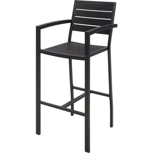 Centerline Dynamics Outdoor Seating Outdoor Barstool, 45-5/8"H, Black, Aluminum