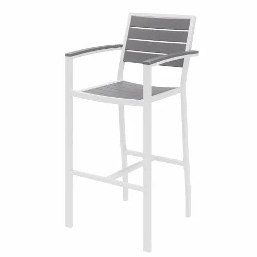 Centerline Dynamics Outdoor Seating Outdoor Barstool - Gray with White Frame - Ivy Series