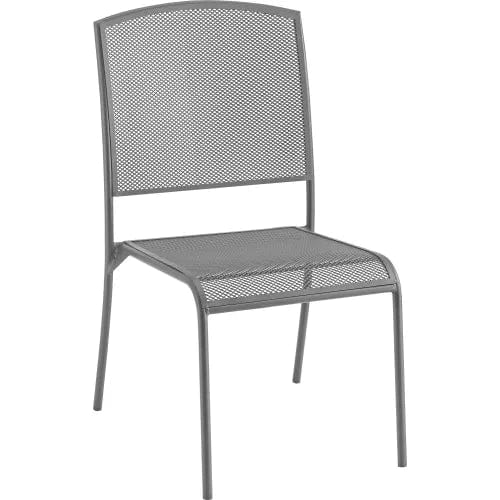 Centerline Dynamics Outdoor Seating Outdoor Café Armless Stacking Chair, Steel Mesh, Gray, 4 Pack