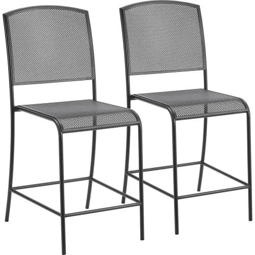 Centerline Dynamics Outdoor Seating Outdoor Counter Height Stool, Steel Mesh, Black, 2 Pack