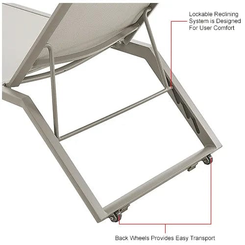 Centerline Dynamics Outdoor Seating Outdoor Table Set, 2 Aluminum Slatted Side Tables & 4 Chaise Lounge Chairs