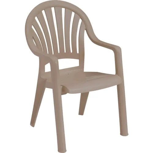 Centerline Dynamics Outdoor Seating Pacific Fanback Stacking Armchair, French Taupe - Pkg Qty 16