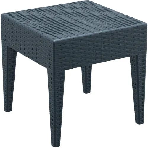 Centerline Dynamics Outdoor Seating Panama 3 Piece Patio Seating Set, 18"W x 18"H Table, Dark Gray