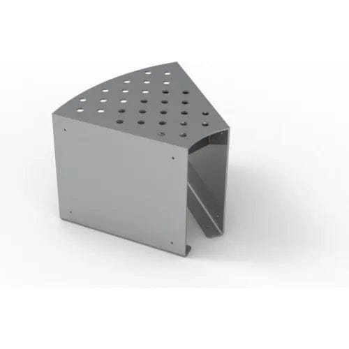 Centerline Dynamics Outdoor Seating Pasadena 2' Outdoor Wedge Bench without Back, Surface Mount, Gray