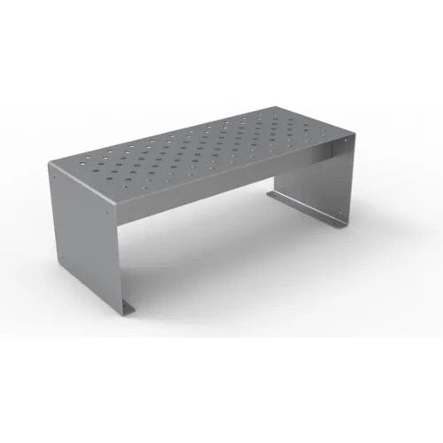 Centerline Dynamics Outdoor Seating Pasadena 4' Outdoor Straight Bench without Back, Surface Mount, Gray