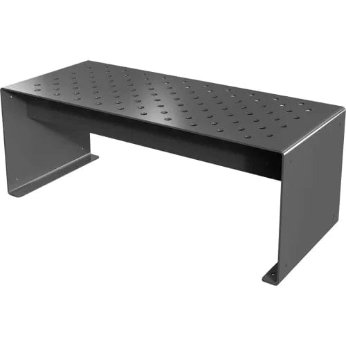 Centerline Dynamics Outdoor Seating Pasadena 48" Straight Modular Perforated Bench, Dark Gray