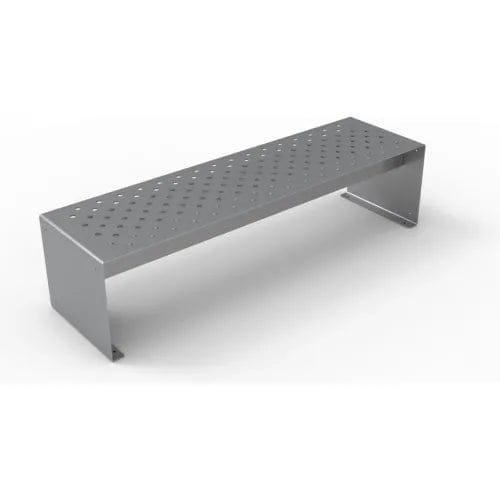 Centerline Dynamics Outdoor Seating Pasadena 6' Outdoor Straight Bench without Back, Surface Mount, Gray