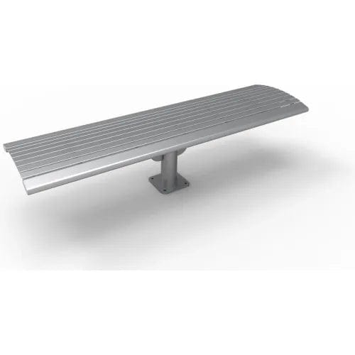 Centerline Dynamics Outdoor Seating Phoenix 6' Cantilever Steel Bench without Back, Surface Mount, Gray