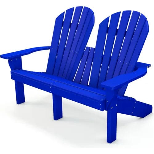 Centerline Dynamics Outdoor Seating Recycled Plastic Riviera 2-Seat Adirondack Chair, Blue