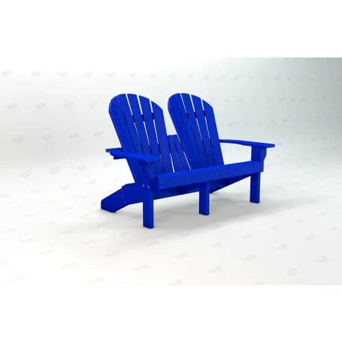 Centerline Dynamics Outdoor Seating Recycled Plastic Riviera 2-Seat Adirondack Chair, Blue