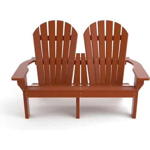 Centerline Dynamics Outdoor Seating Recycled Plastic Riviera 2-Seat Adirondack Chair, Brown