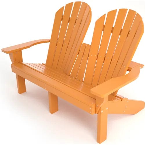 Centerline Dynamics Outdoor Seating Recycled Plastic Riviera 2-Seat Adirondack Chair, Cedar