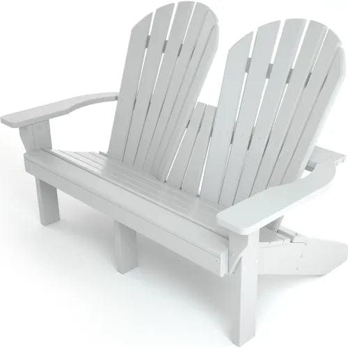 Centerline Dynamics Outdoor Seating Recycled Plastic Riviera 2-Seat Adirondack Chair, White