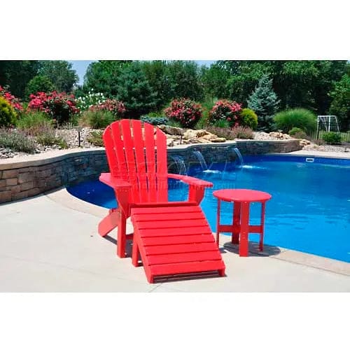 Centerline Dynamics Outdoor Seating Recycled Plastic Seaside Adirondack Chair, Red