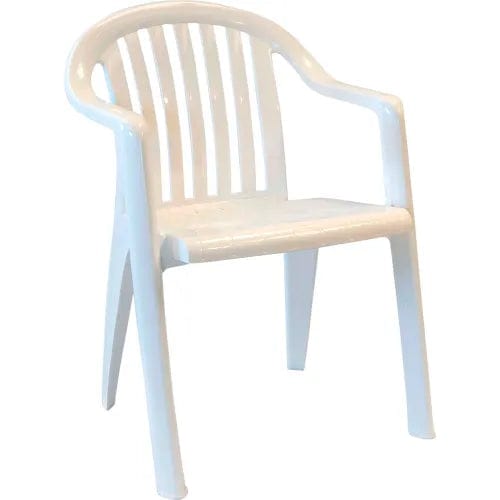 Centerline Dynamics Outdoor Seating Resin Lowback Stacking Outdoor Armchair - White - Pkg Qty 16