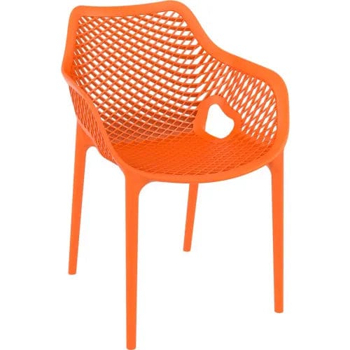 Centerline Dynamics Outdoor Seating Siesta Air XL Outdoor Dining Arm Chair, Orange - Pkg Qty 2