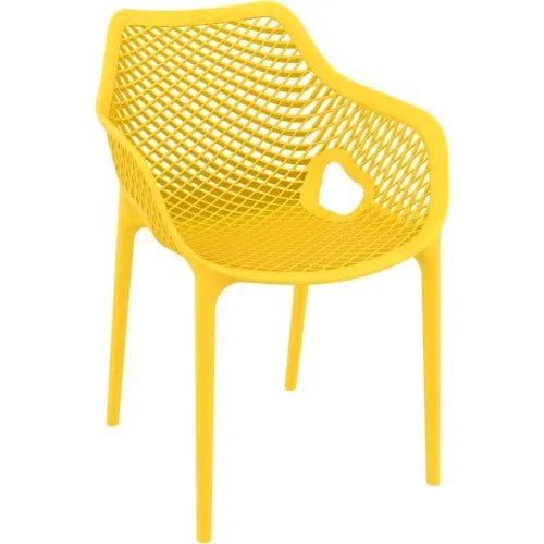 Centerline Dynamics Outdoor Seating Siesta Air XL Outdoor Dining Arm Chair, Yellow - Pkg Qty 2