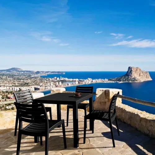 Centerline Dynamics Outdoor Seating Siesta Ares 5 Piece Outdoor Dining Set, 31-1/2"W x 29"H Table, Black