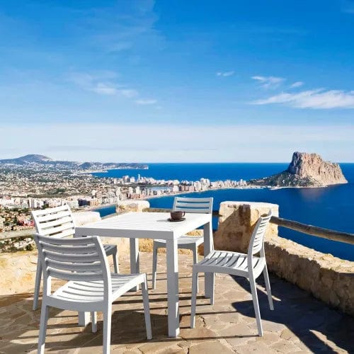 Centerline Dynamics Outdoor Seating Siesta Ares 5 Piece Outdoor Dining Set, 31-1/2"W x 29"H Table, White