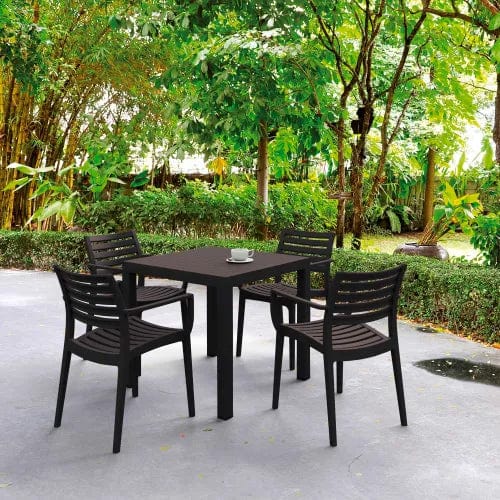 Centerline Dynamics Outdoor Seating Siesta Artemis 5 Piece Outdoor Dining Set, 31-1/2"W x 29"H Table, Brown