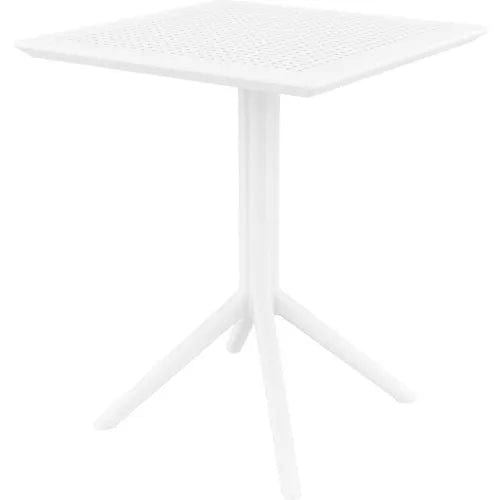 Centerline Dynamics Outdoor Seating Siesta Lucy 3 Piece Outdoor Bistro Set, 23-5/8"W x 29-1/2"H Table, White