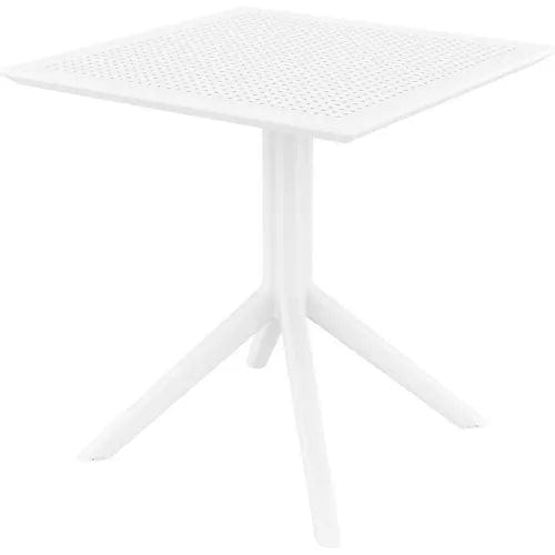 Centerline Dynamics Outdoor Seating Siesta Lucy 3 Piece Outdoor Bistro Set, 27-1/2"W x 29-1/2"H Table, White