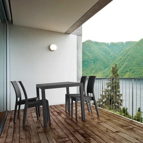 Centerline Dynamics Outdoor Seating Siesta Orlando 5 Piece Outdoor Dining Set, 31-1/2"W x 29"H Table, Dark Gray