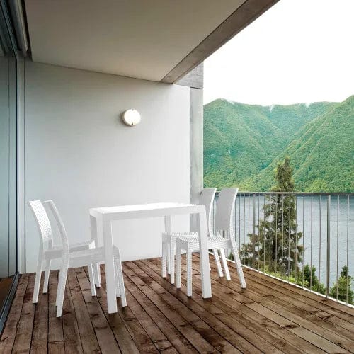 Centerline Dynamics Outdoor Seating Siesta Orlando 5 Piece Outdoor Dining Set, 31-1/2"W x 29"H Table, White