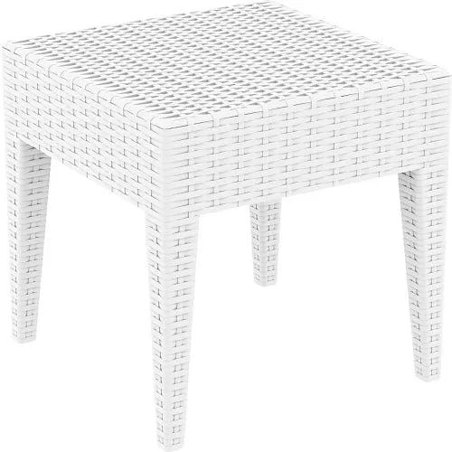 Centerline Dynamics Outdoor Seating Siesta Panama 3 Piece Patio Seating Set, 18"W x 18"H Table, White