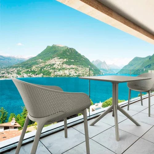 Centerline Dynamics Outdoor Seating Siesta Sky 3 Piece Outdoor Bistro Set, 31-1/2"W x 29-1/2"H Table, Taupe