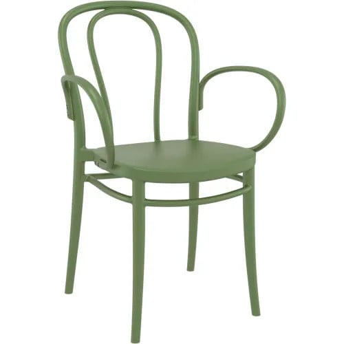 Centerline Dynamics Outdoor Seating Siesta Victor XL Resin Outdoor Arm Chair, Olive Green - Pkg Qty 2