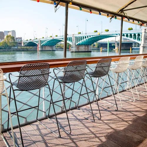 Centerline Dynamics Outdoor Seating Stackable Bar Stool, Gris Pavement - Pkg Qty 2