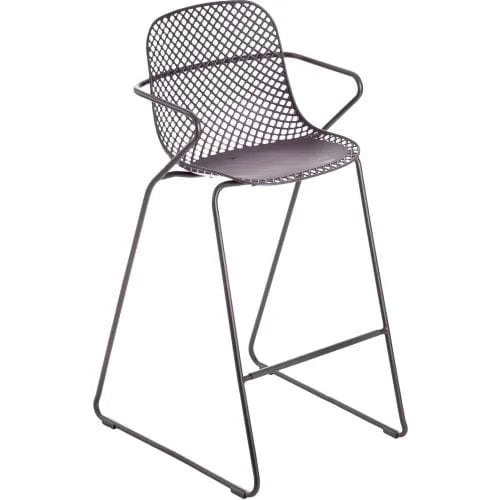 Centerline Dynamics Outdoor Seating Stackable Bar Stool, Gris Pavement - Pkg Qty 2