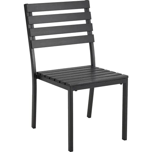 Centerline Dynamics Outdoor Seating Stackable Outdoor Dining Armless Chair, Black, 4 Pack